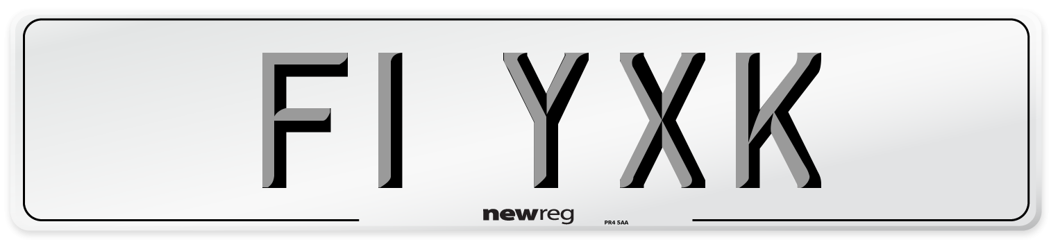 F1 YXK Number Plate from New Reg